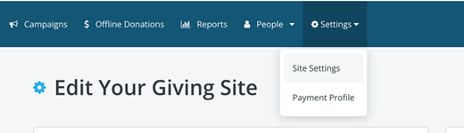 1 - Edit Your Giving Site