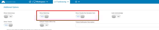 DonorView turn on matching