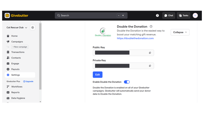 Givebutter (Blocked API)