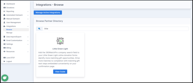 LGL CRM Browse Integrations