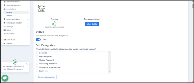 LGL select gift categories