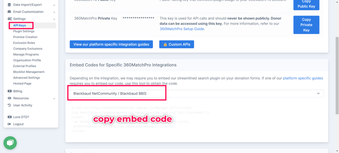 NetCommunity - copy embed code