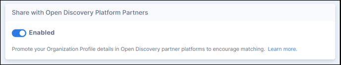 Organization Profile-Open Discovery Partnership sharing