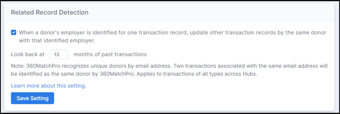 Related Record Detection - Advanced Settings