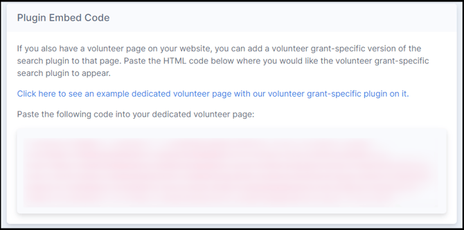 Volunteer Hub-Plugin Embed Code